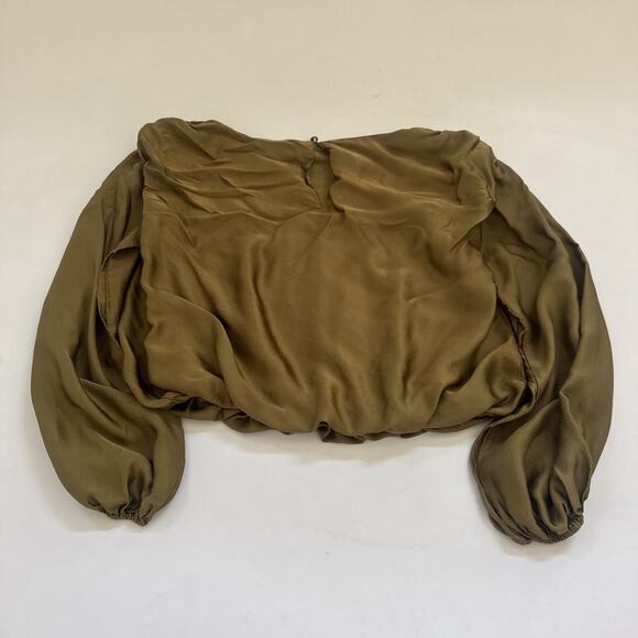 Anthropologie Shirt Blouse Green Satiny Type Fabric‎ Size Small - Picture 6 of 10